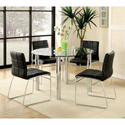 KONA I DINING SETS 5PC (TABLE + 4 SIDE CHAIRS WHITE) 